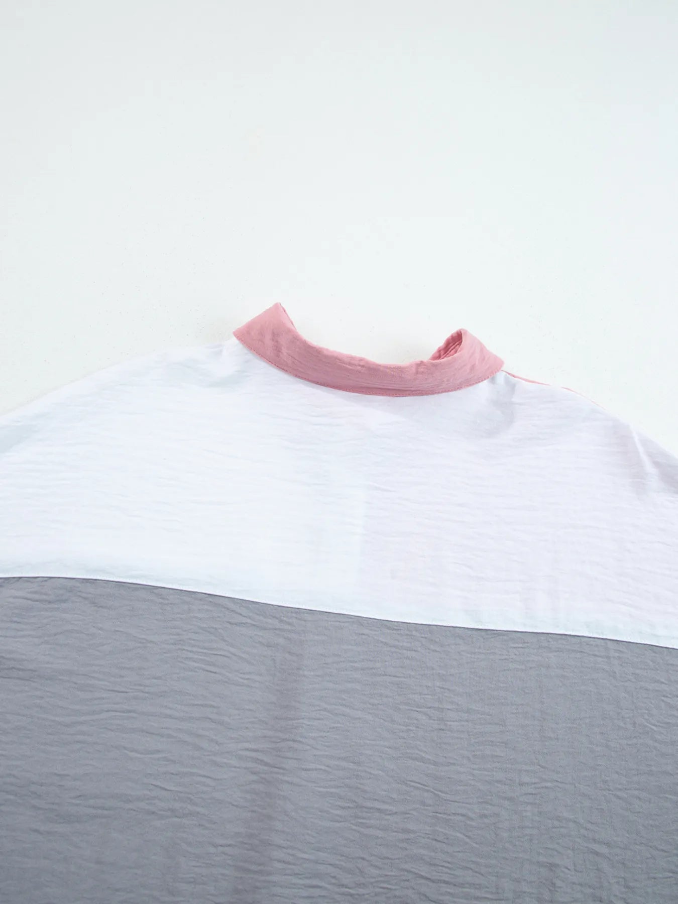 Color Block Oversized Button-Up Shirt with Chest Pocket OutfitFlow