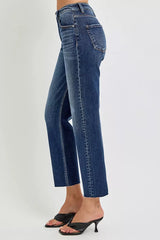 RISEN High Rise Slim Barrel Jeans OutfitFlow
