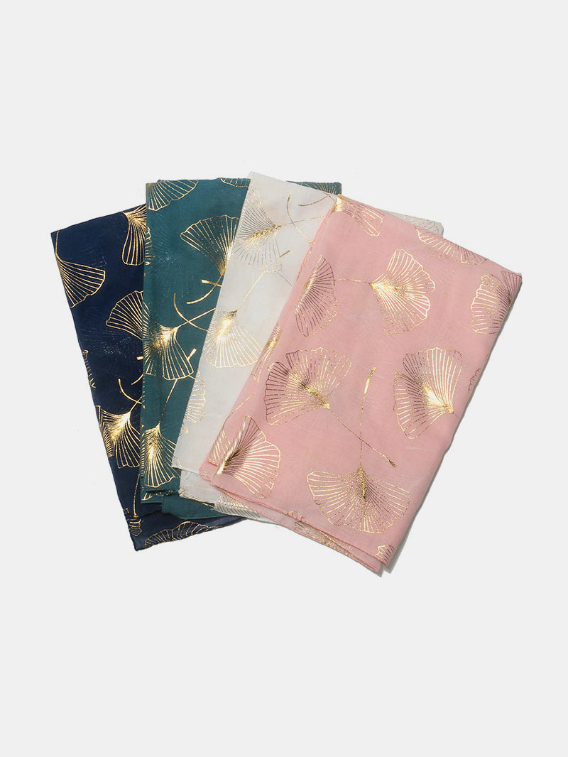 Ginkgo Leaf Polyester Scarf OutfitFlow