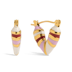 18K Gold-Plated Resin Heart Earrings OutfitFlow