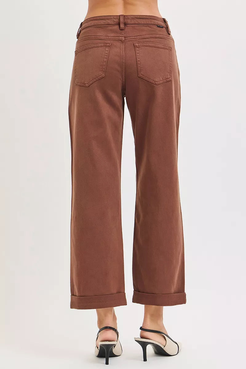 RISEN Full Size Tummy Control Mid Rise Ankle Barrel Baggy Plus Size OutfitFlow