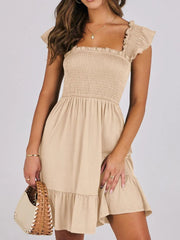 Ruffled Hem Smocked Cami Dress OutfitFlow