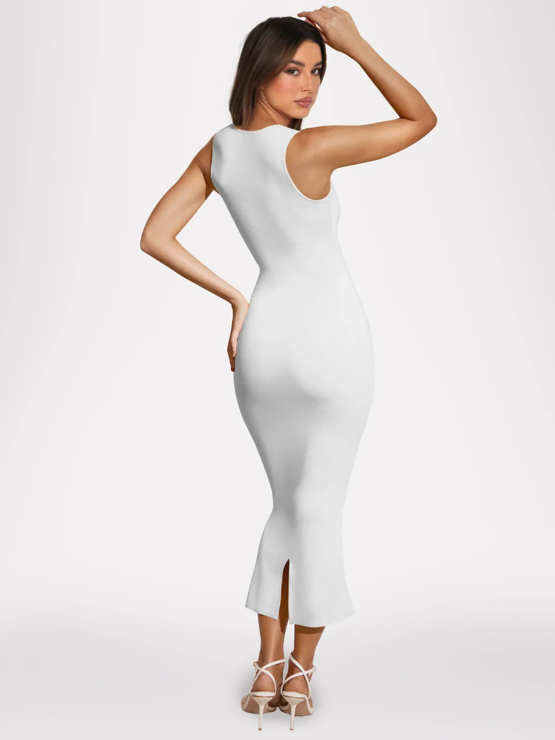 Slit Back Sleeveless Maxi Tank Dress OutfitFlow