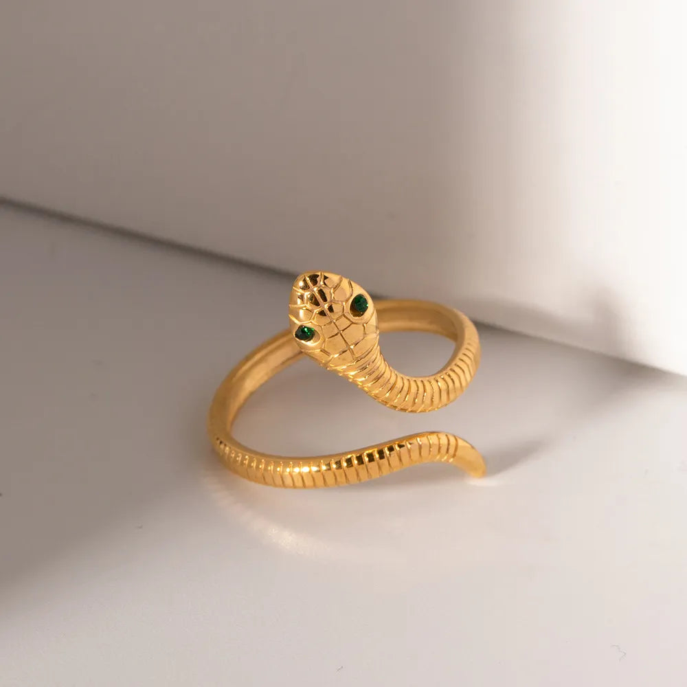 18K Gold-Plated Snake Wrap Adjustable Ring OutfitFlow