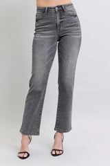 Judy Blue Full Size High Waist Rhinestone Straight Jeans Plus Size OutfitFlow