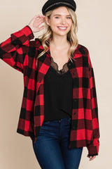 Outfit Flow - Super Lady Plaid Button Up Long Sleeve Shirt