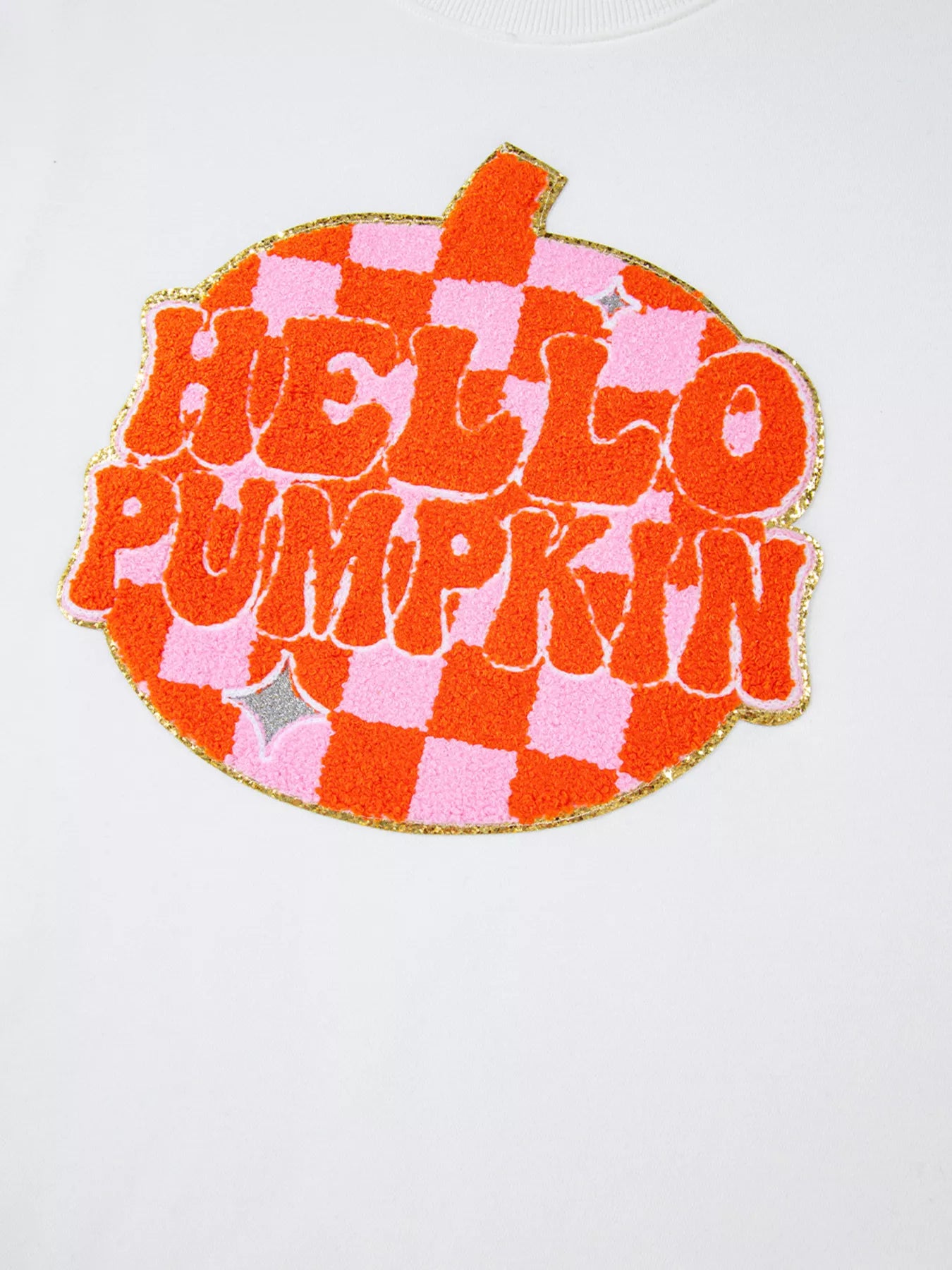 Halloween Pumpkin Patched Pattern Long Sleeve Sweatshirt OutfitFlow