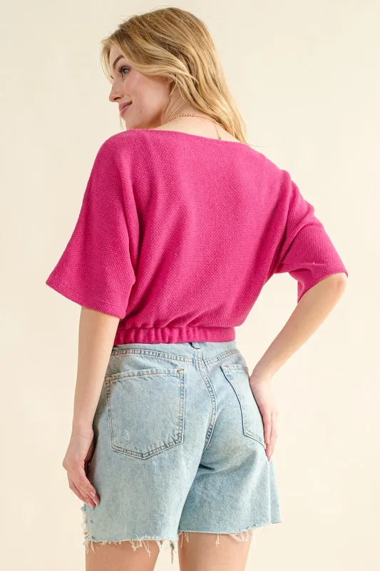 And The Why Thermal Dolman Sleeve Knit Casual Top OutfitFlow