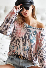 BiBi Tie Dye Terry Knit Terry Top OutfitFlow