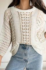 Outfit Flow - Hollow Out Drop Shoulder Sweater