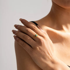 Turquoise Eye Design Ring OutfitFlow