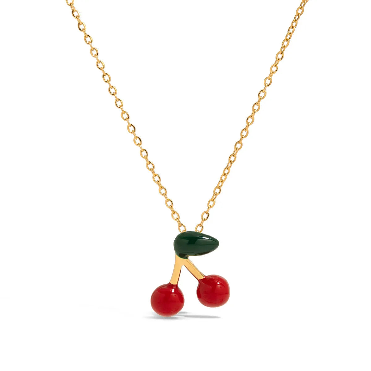18K Gold-Plated Cherry Pendant Necklace OutfitFlow