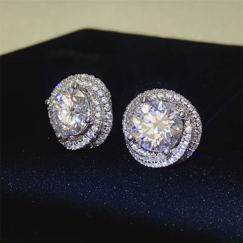 6 Carat Moissanite 925 Sterling Silver Earrings OutfitFlow