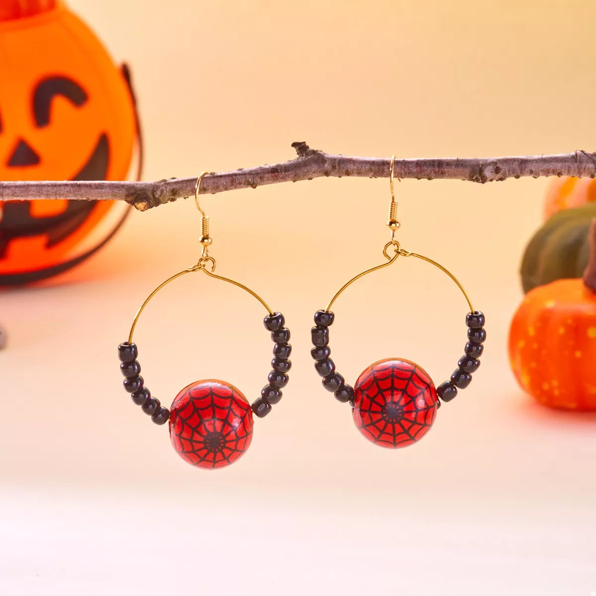 18K Gold-Plated Halloween Bead Earrings OutfitFlow