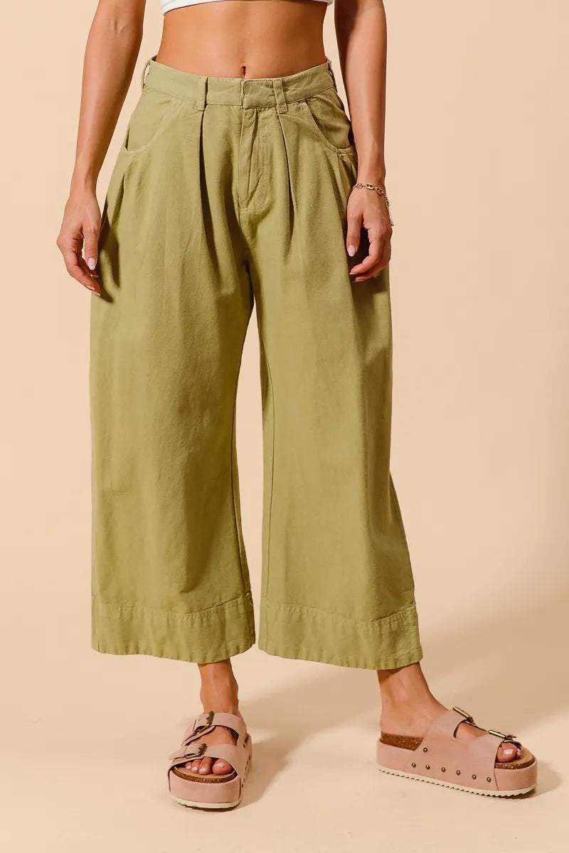 SO ME Mid Rise Wide Leg Chino Pants With Pockets OutfitFlow