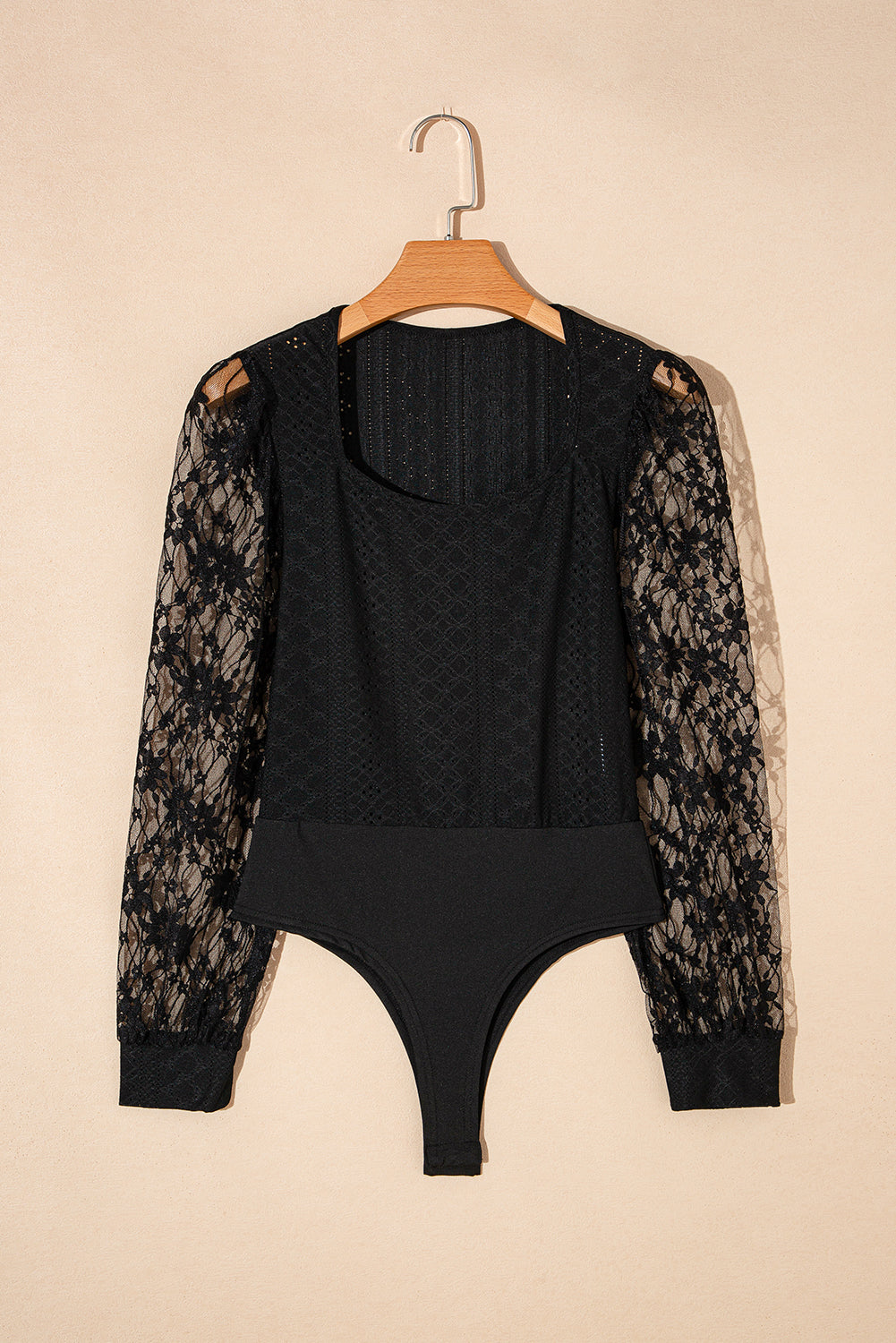 Outfit Flow - Eyelet Lace Long Sleeve Bodysuit