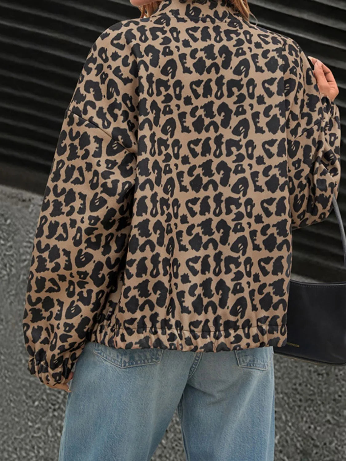 Leopard Print Casual Button Up Jacket OutfitFlow