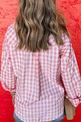 Outfit Flow - Plaid Collared Neck Long Sleeve Shirt