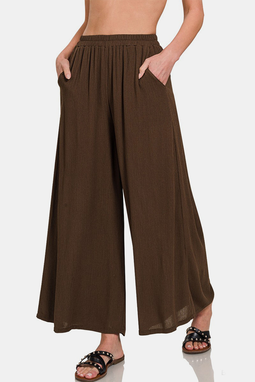 Outfit Flow - Zenana Woven Wide Leg Pants With Pockets