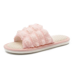 Open Toe Flats Slippers Blush Pink OutfitFlow