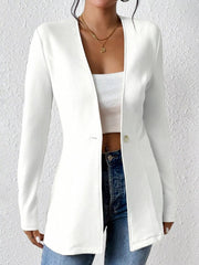 One Button Long Sleeve Blazer OutfitFlow