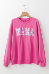 Outfit Flow - MAMA Round Neck Long Sleeve Sweatshirt