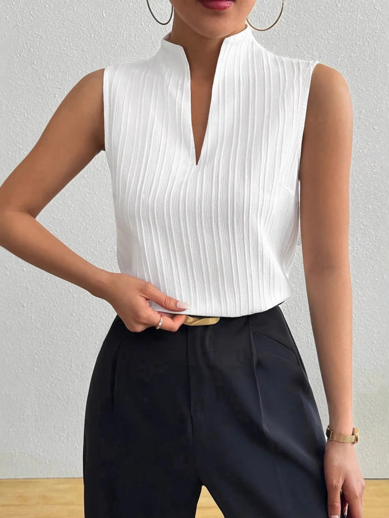 Textured Notched Tank OutfitFlow