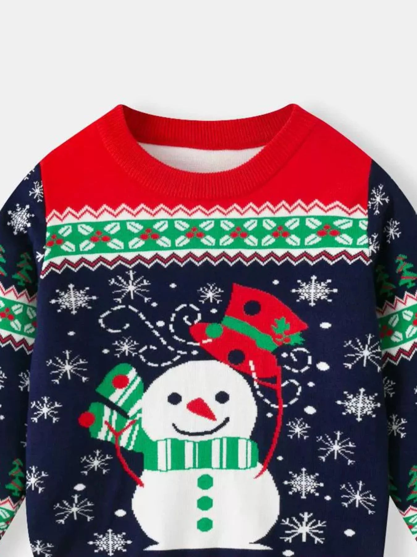 Children's Christmas Tree Round Neck Sweater OutfitFlow