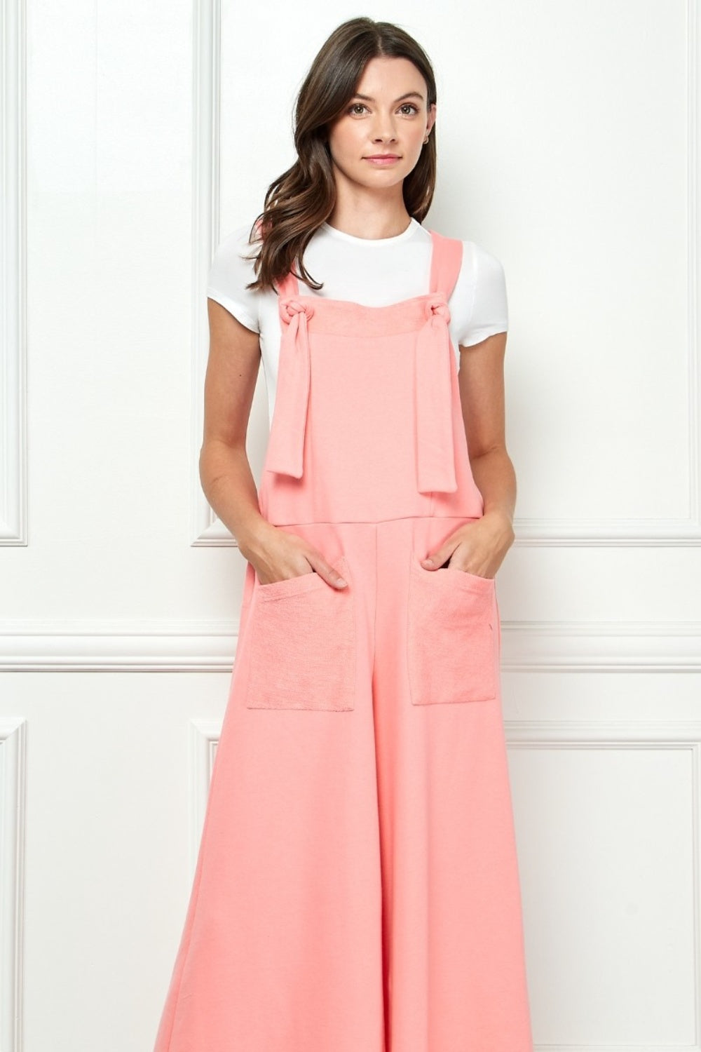 Outfit Flow - Veveret Wide Strap French Terry Overalls