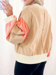 Color Block Long Sleeve Sweatshirt OutfitFlow