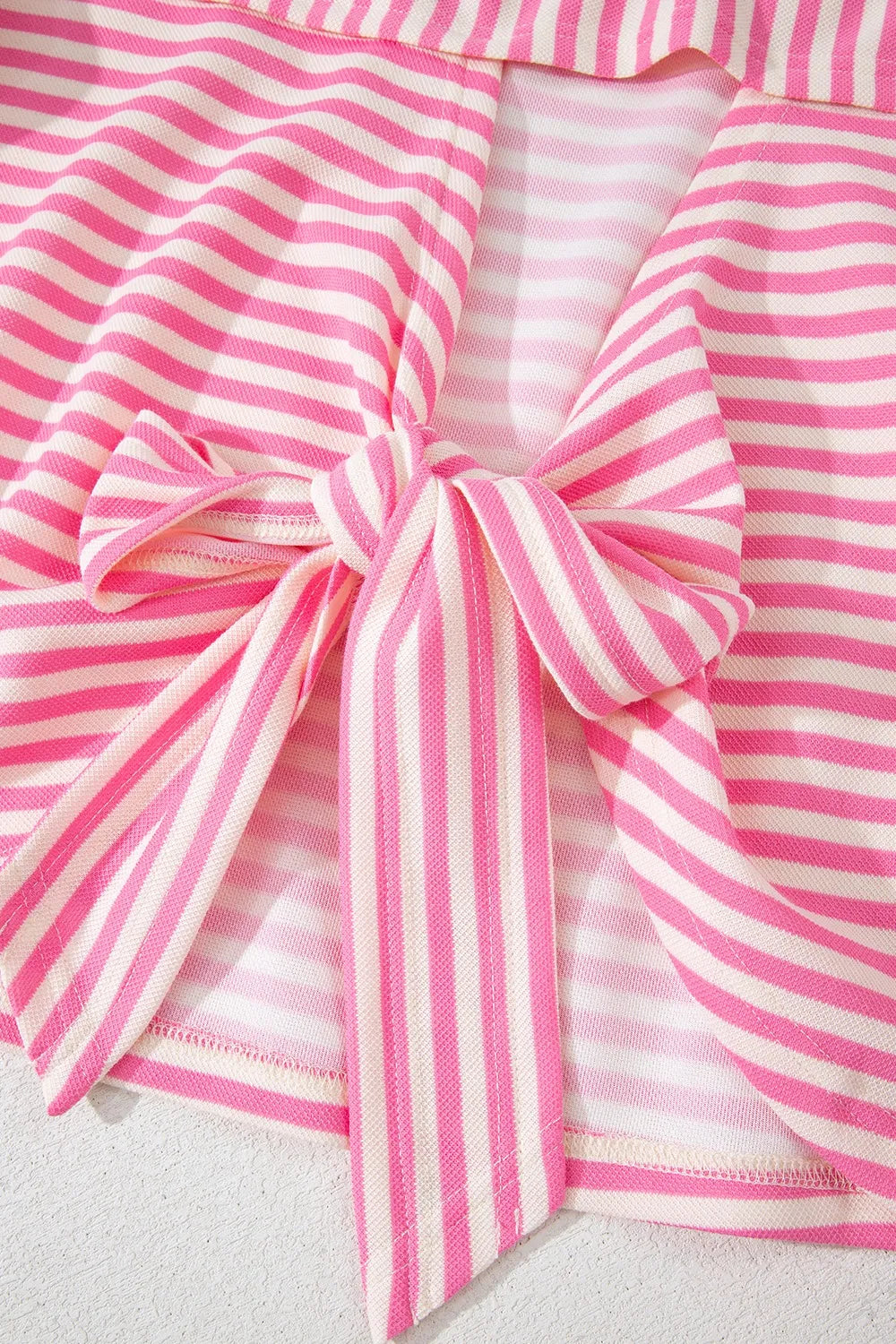Striped Tie-Back Blouse with Cutout Detail OutfitFlow