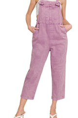 Zenana Washed Knot Strap Relaxed Fit Overalls OutfitFlow