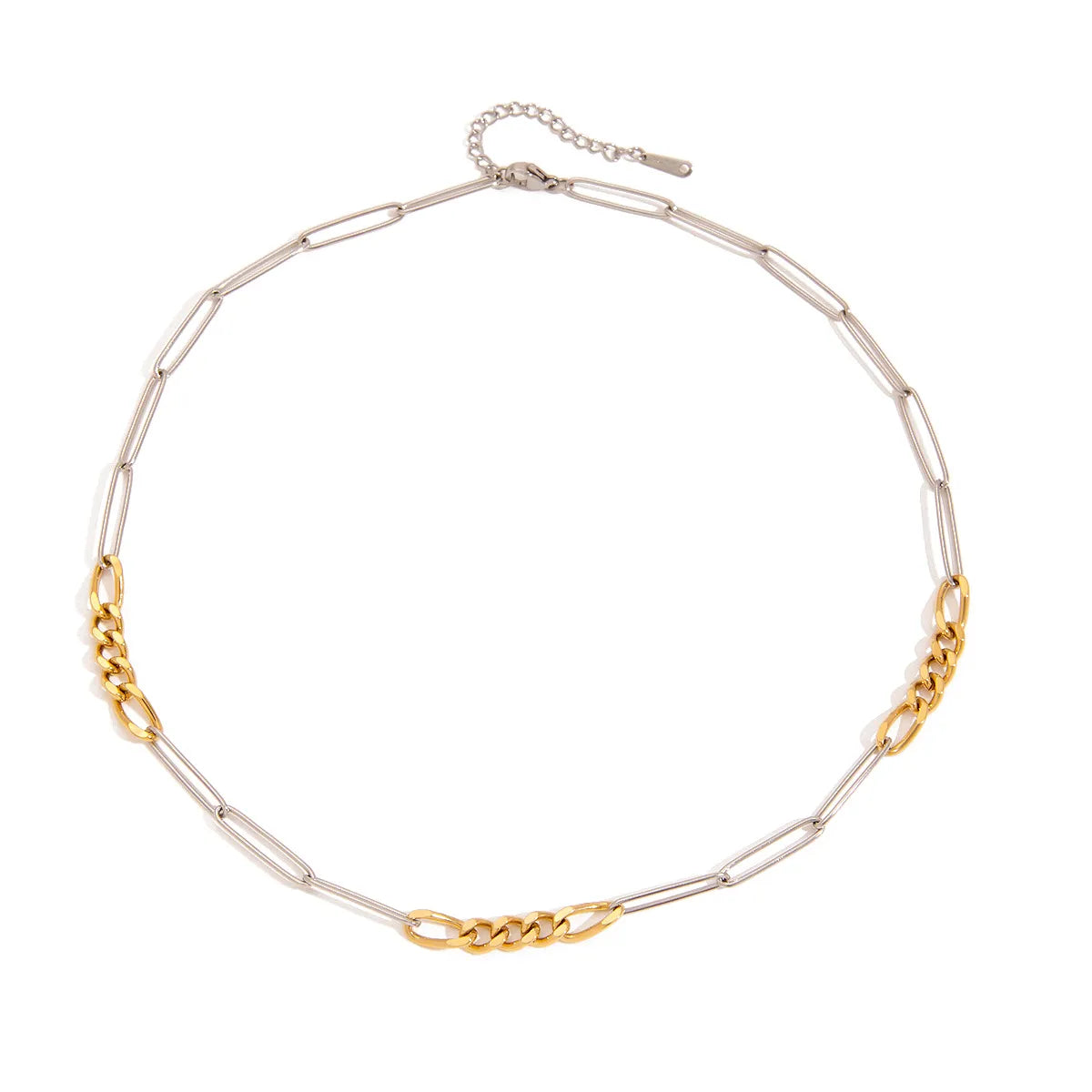 Two-Tone Chain Link Necklace OutfitFlow