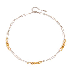 Two-Tone Chain Link Necklace OutfitFlow