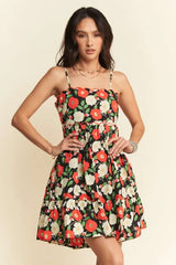Davi & Dani Floral Scalloped Cutout Back Mini Dress OutfitFlow