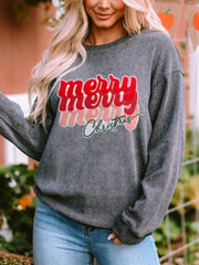 Outfit Flow - Full Size MERRY CHRISTMAS Round Neck Long Sleeve Sweatshirt