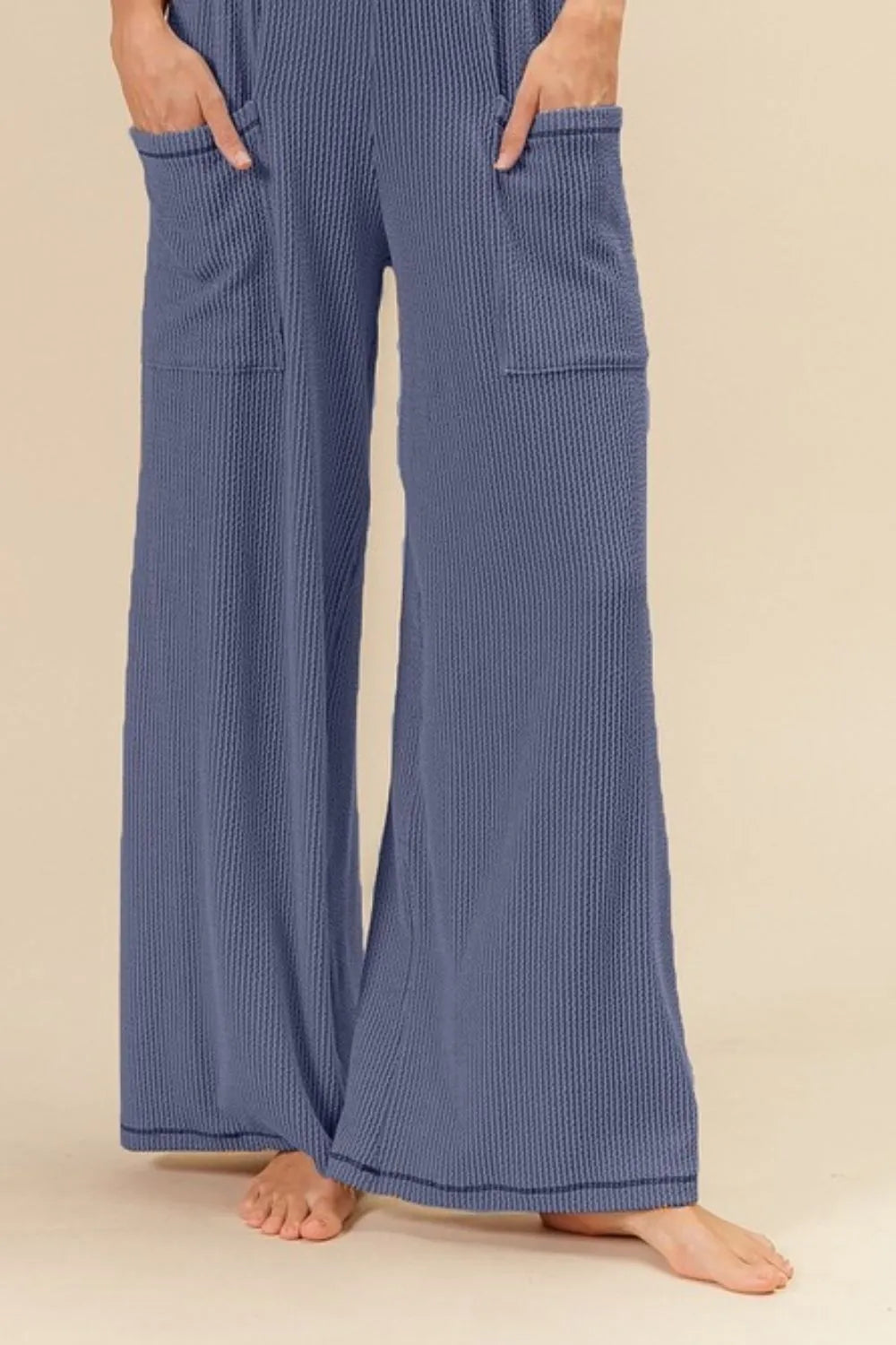 BiBi 2tone Cord Rib Waist Band Side Pocket Pants OutfitFlow