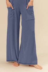 BiBi 2tone Cord Rib Waist Band Side Pocket Pants OutfitFlow