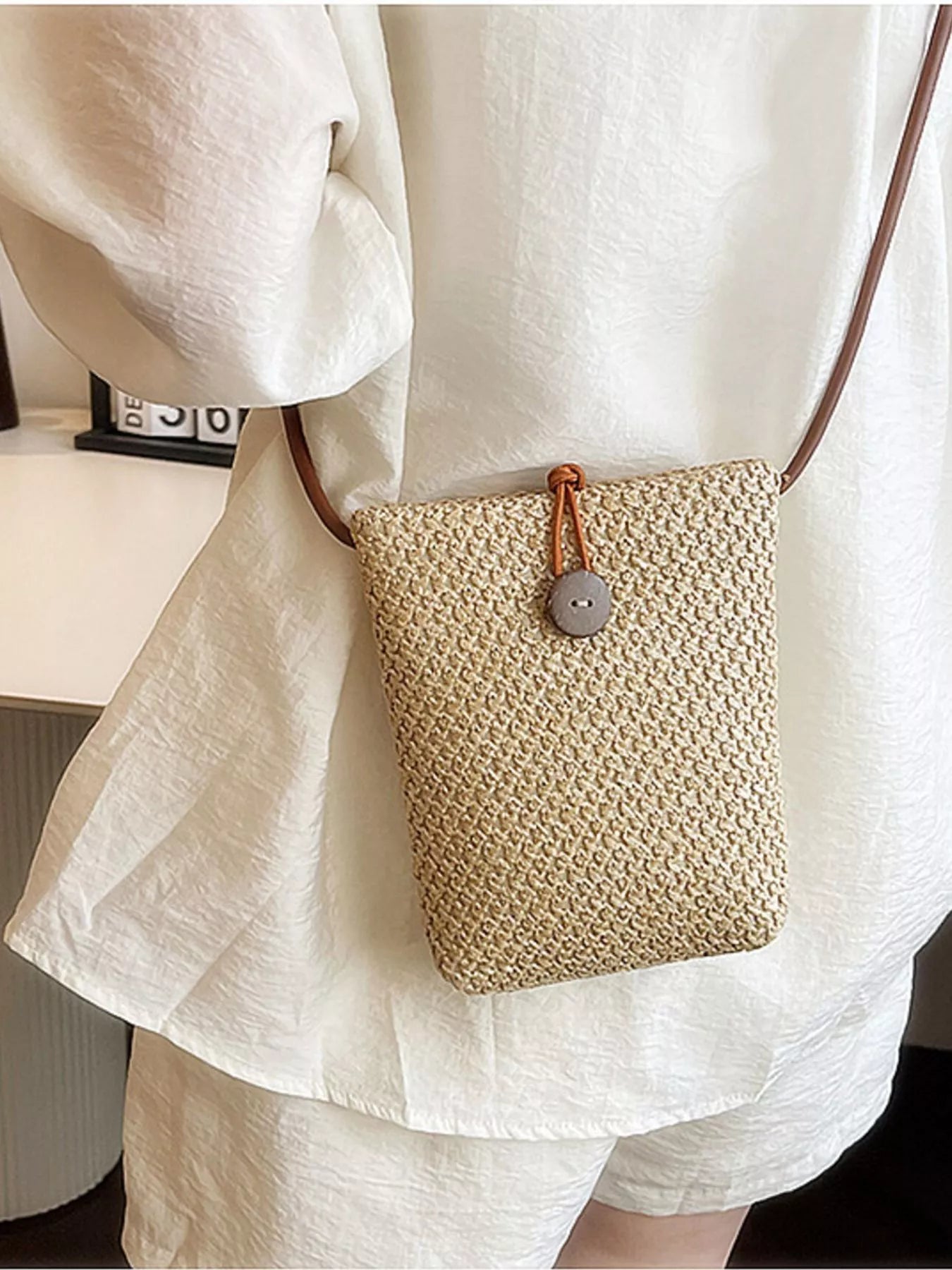 Straw Woven Crossbody Bag OutfitFlow