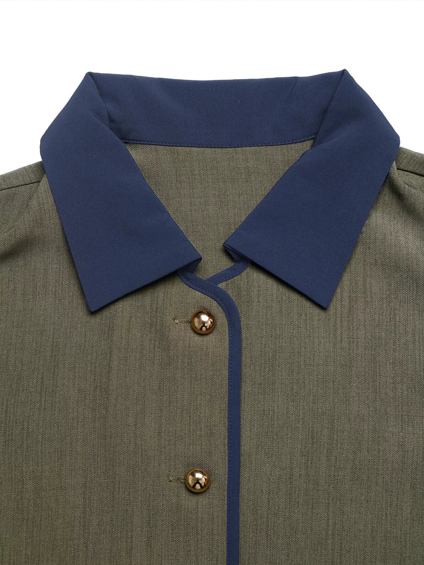 Contrast Trim Button-Up Jacket Trendsi