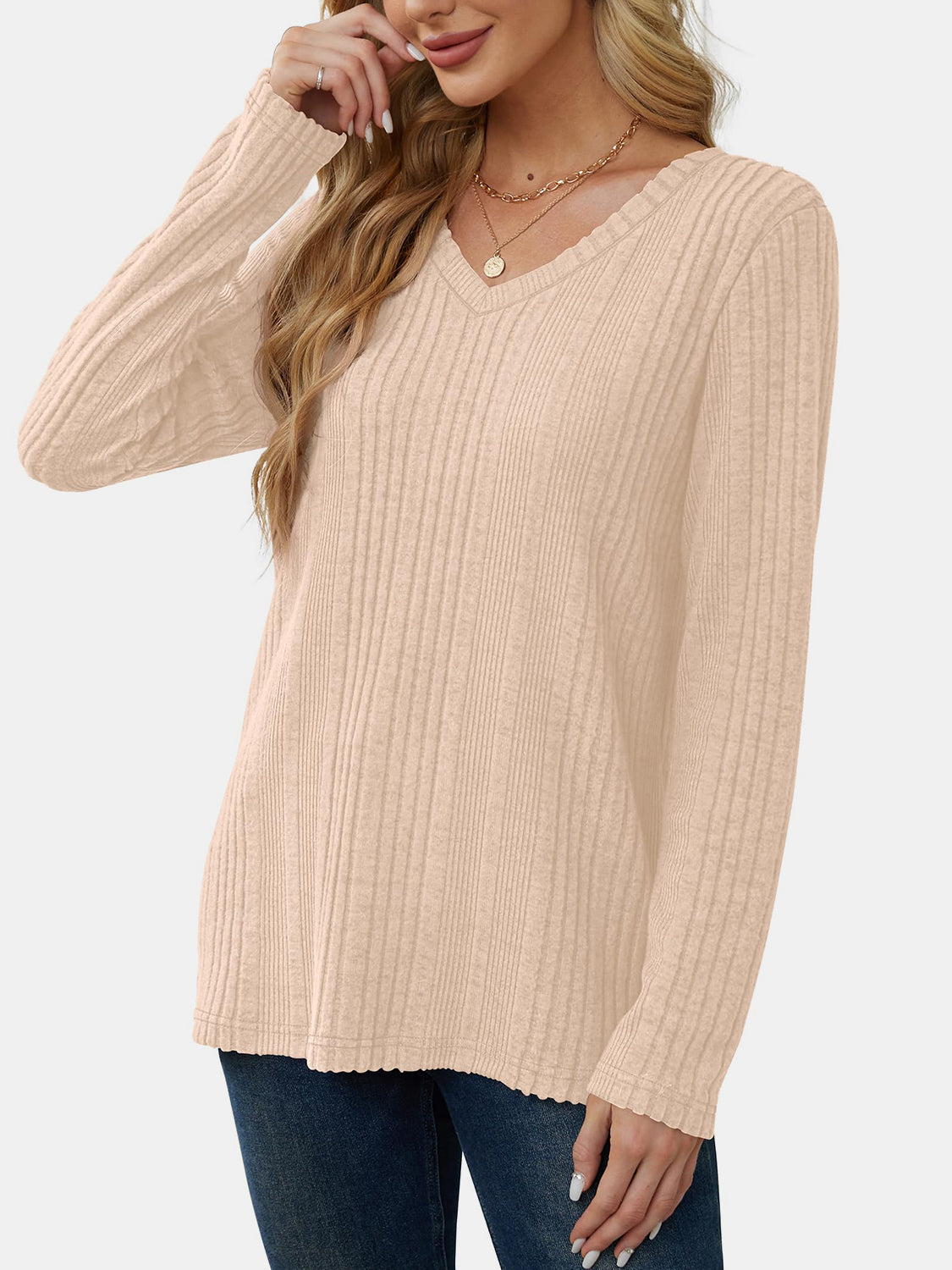 Outfit Flow - V-Neck Long Sleeve T-Shirt