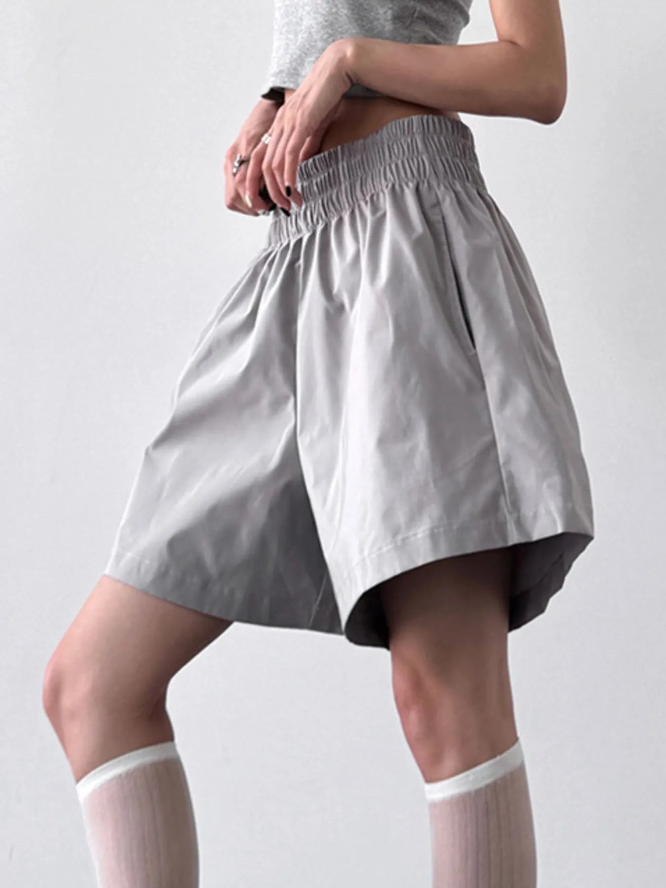 Smocked Wide-Leg Shorts OutfitFlow