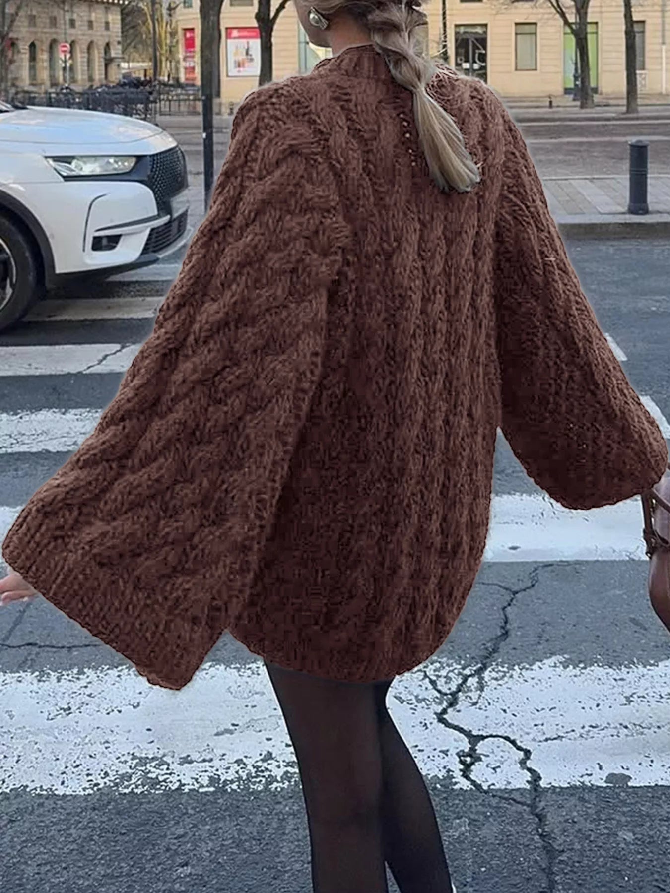 Cable Knit Round Neck Sweater OutfitFlow