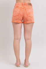 Judy Blue Peach Mid Rise Denim Shorts OutfitFlow