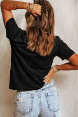 Sequin Pumpkin Round Neck Short Sleeve T-Shirt OutfitFlow