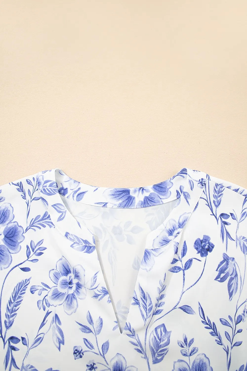Floral Print Ricrac Trim Short Sleeve Blouse OutfitFlow