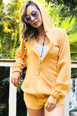 And The Why Hidden Leopard Knit Hoodie Top and Shorts Set OutfitFlow