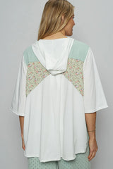 POL Lace-Up Hooded T-Shirt with Paisley Panel Detail OutfitFlow