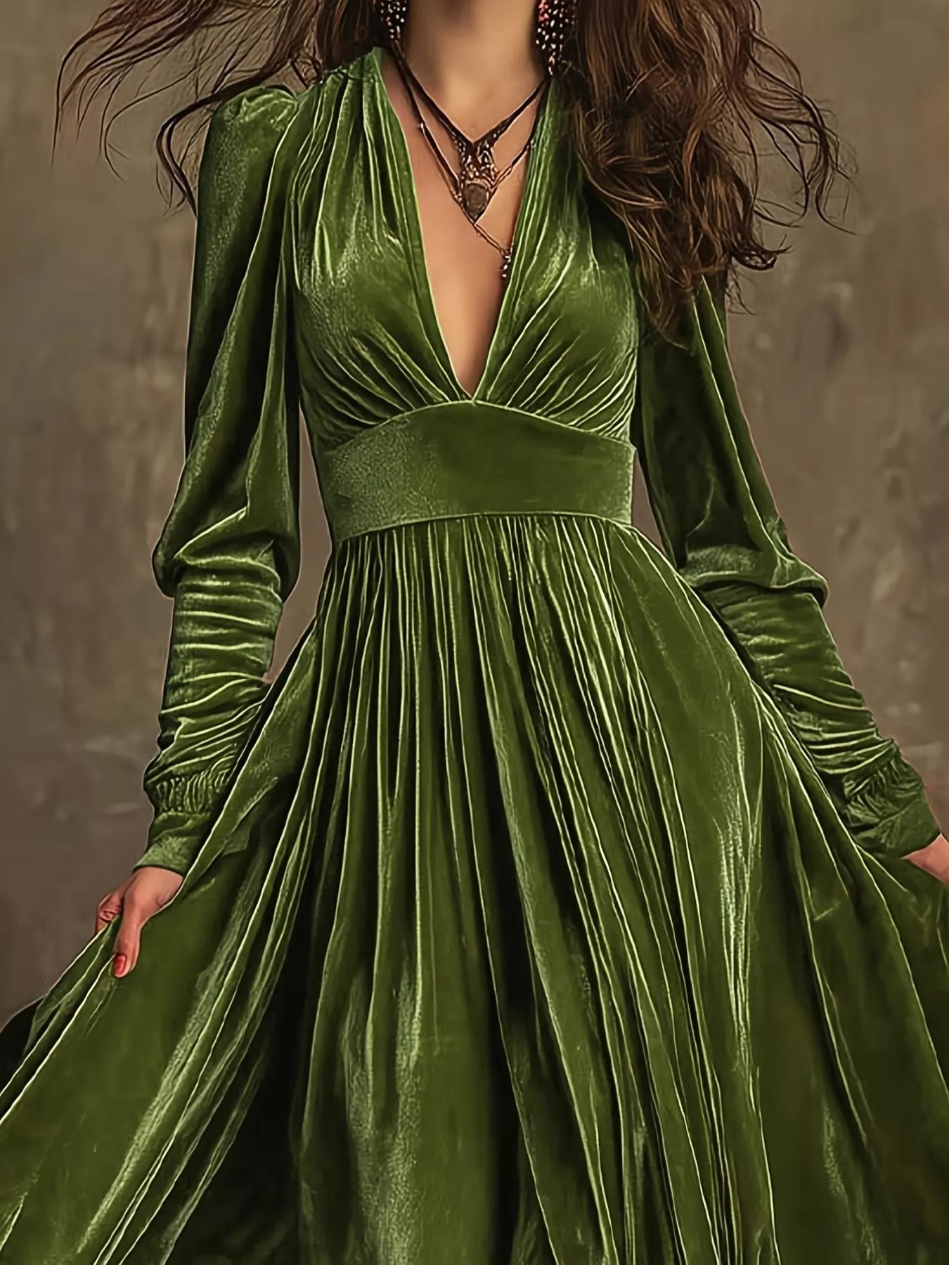 Ruffled Hem Long Sleeve Dress OutfitFlow