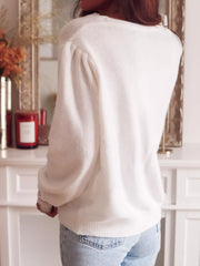 Lace Trim V-Neck Cardigan Trendsi